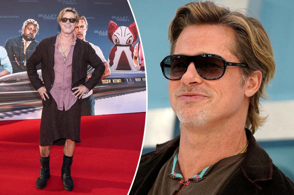 Brad Pitt reveals why he wore a skirt to 'Bullet Train' premiere