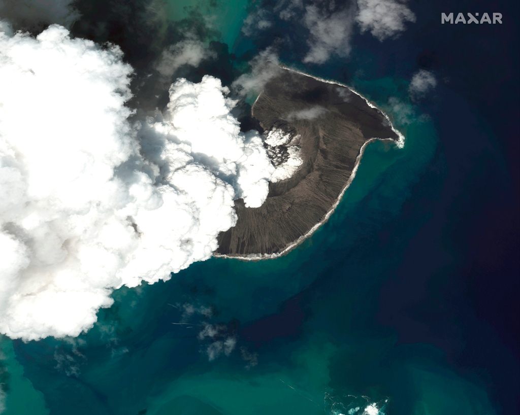 Overview of the Hunga Tonga Hunga Ha'apai volcano last year.