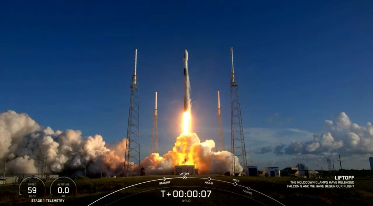 A SpaceX Falcon 9 rocket carrying South Korea